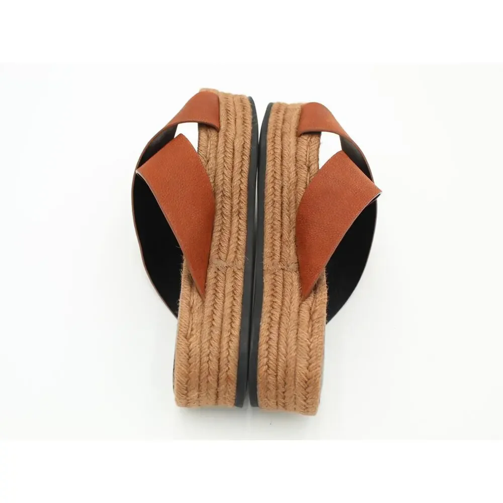 AllSaints Sandals Women 40 Size 10 Brown Leather Platform Slide Resort Boho